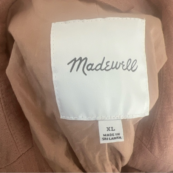 Madewell Cotton Linen Relaxed Larsen Blazer Faded Earth Gauzey Shacket sz XL - Picture 4 of 4